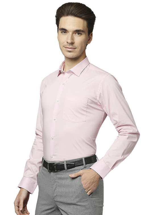 pink solid formal shirt - 18513485 -  Standard Image - 1