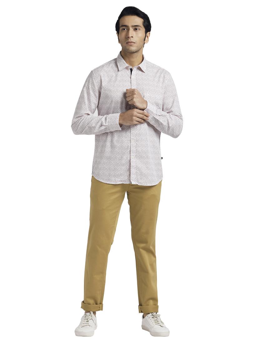 khaki solid casual trouser - 18513779 - Standard Image - 4