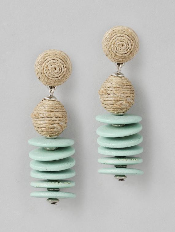 sea green metal drop earring - 18513815 - Zoom Image - 0