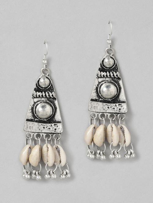 silver metal drop earring - 18513827 -  Standard Image - 0
