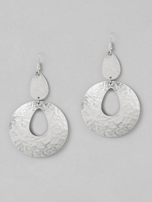 silver metal drop earring - 18513829 -  Standard Image - 0