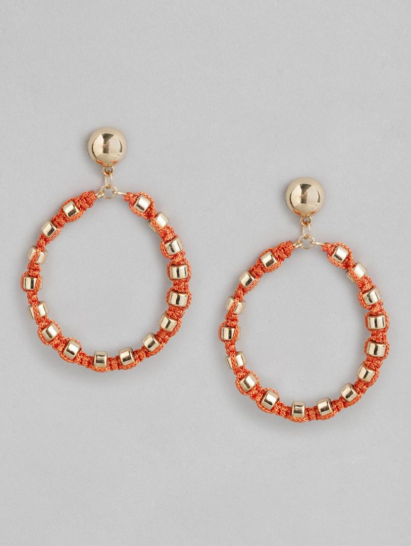 orange metal drop earrings - 18513838 -  Zoom Image - 0