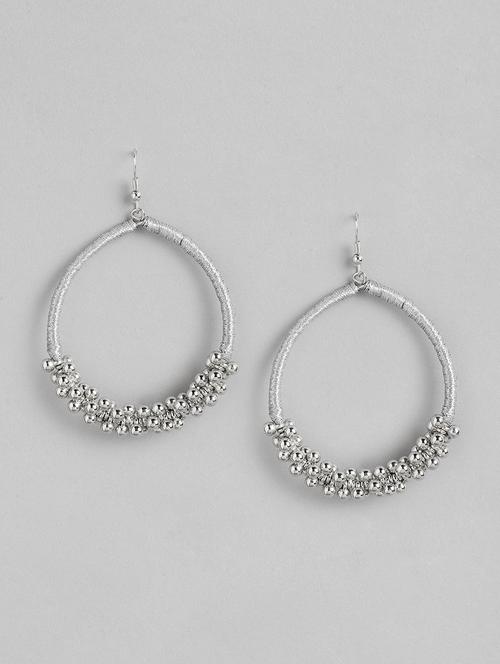 silver metal drop earrings - 18513840 -  Standard Image - 0