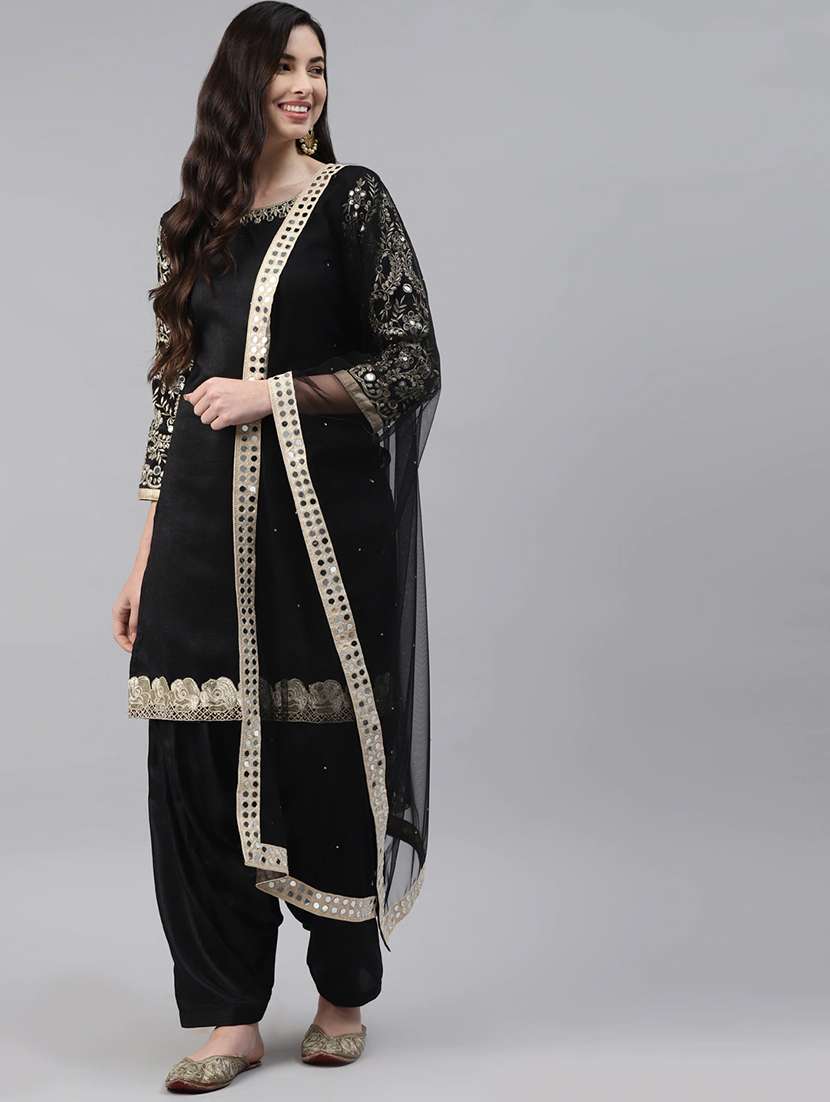 embroidered unstitched salwar suit set