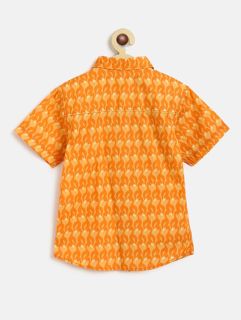 boys orange printed shirt - 18515425 - Standard Image - 1