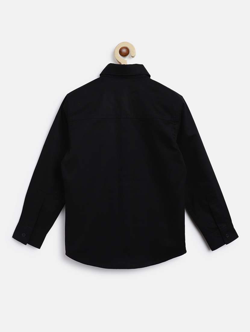 boys black solid shirt - 18515432 -  Standard Image - 1