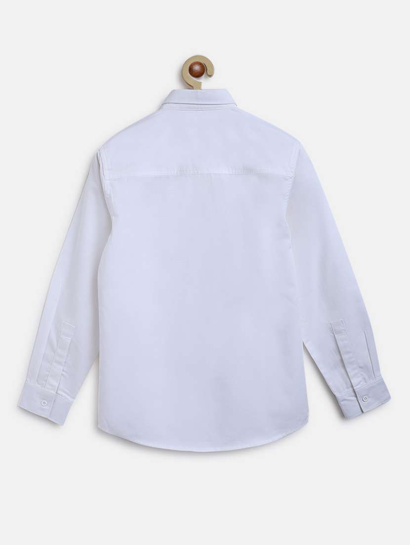solid white cotton casual shirt - 18515433 -  Standard Image - 1