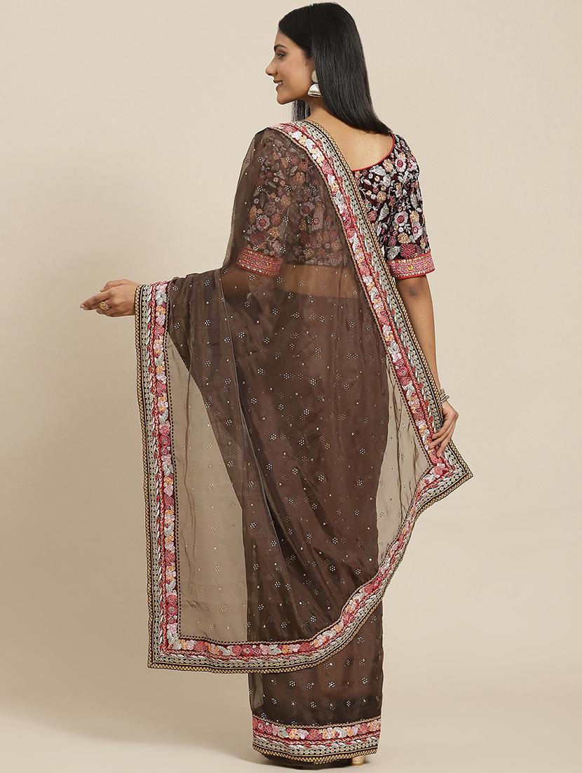 women's embroidered saree with blouse - 18515692 -  Standard Image - 1