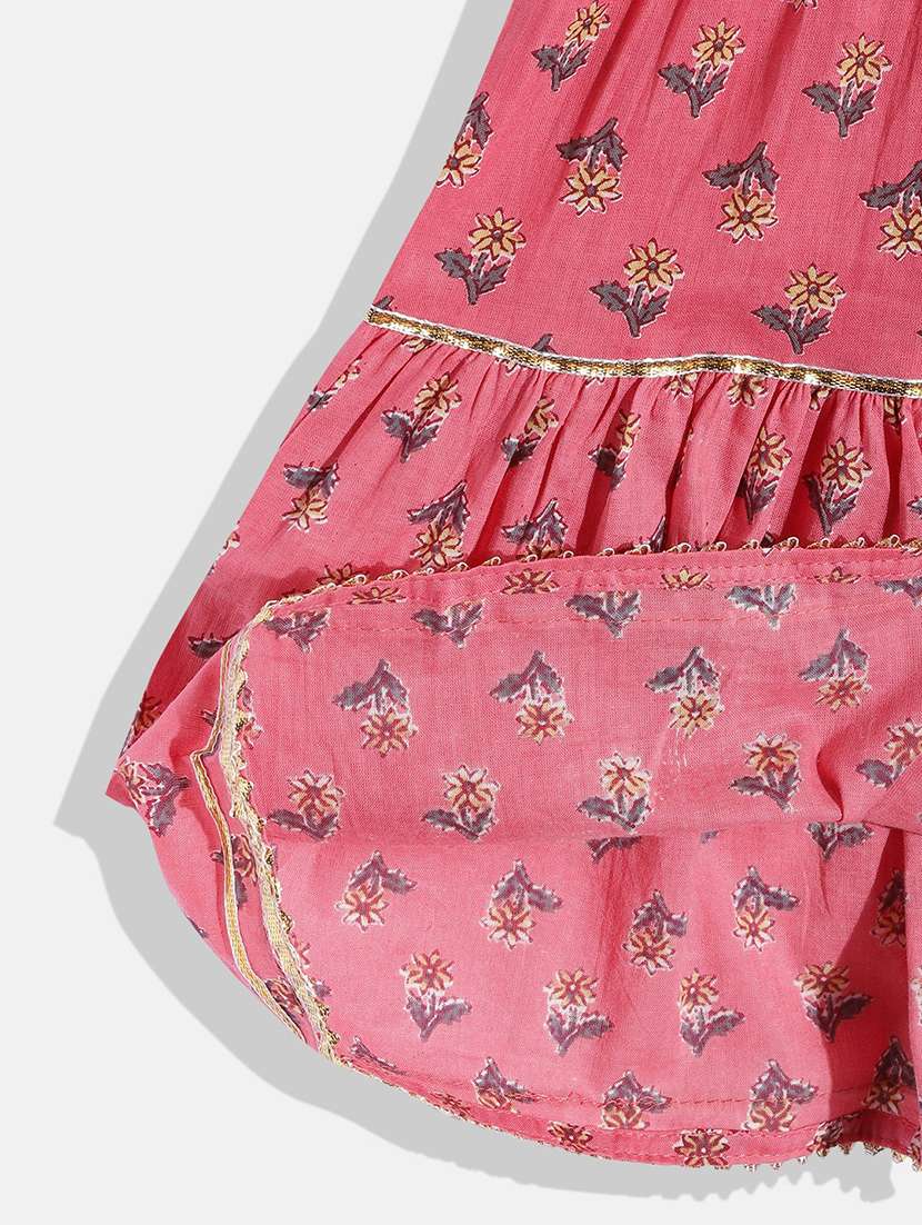 girls printed kurta sharara suit set  - 18517010 -  Standard Image - 4