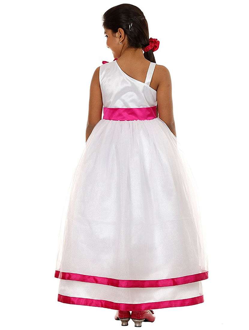 girls white embellished flared party gown - 18517051 -  Standard Image - 1