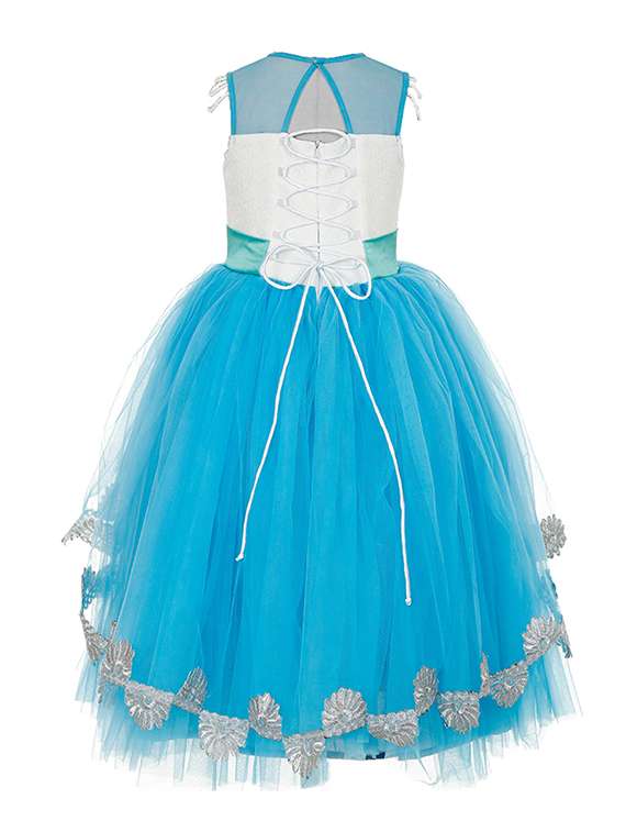 girls round neck embellished layered party gown - 18517060 -  Standard Image - 1