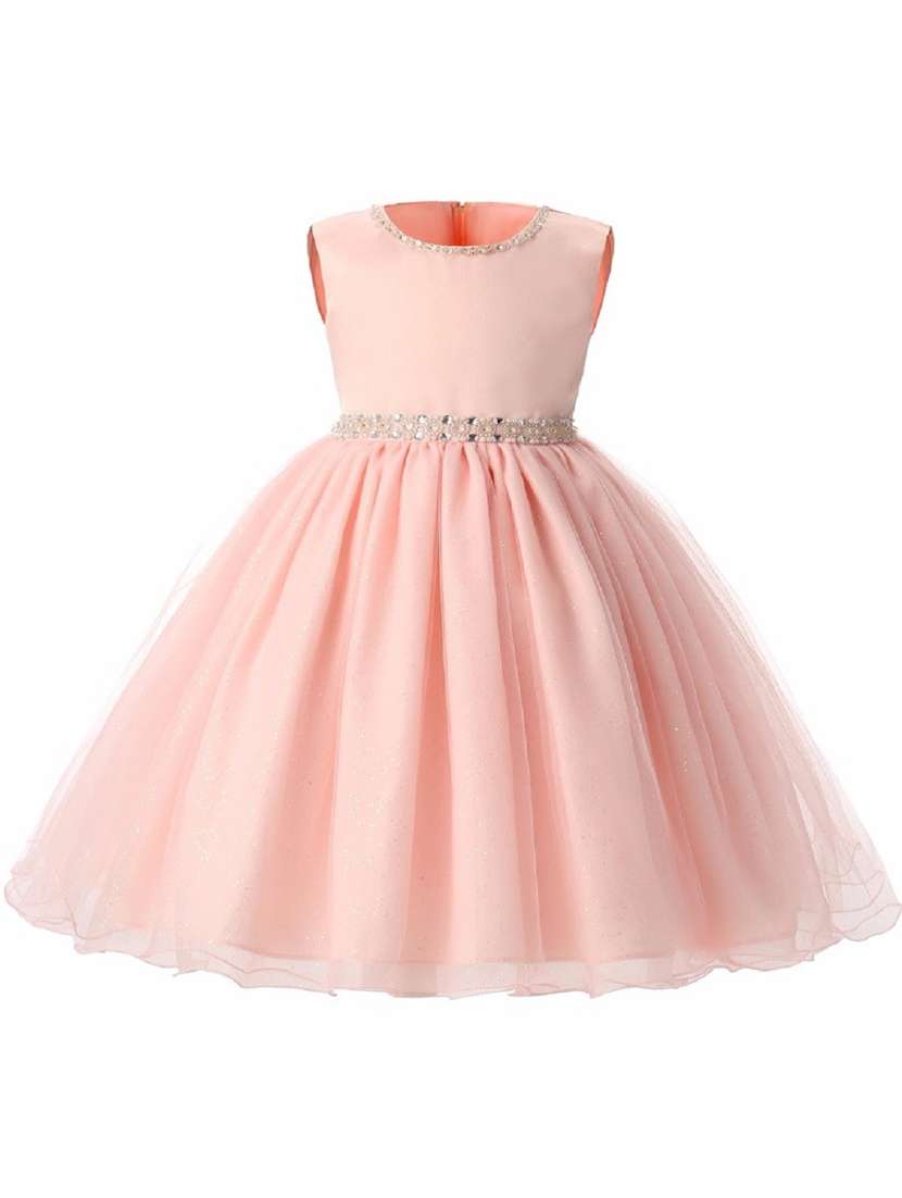 girls round neck sleeveless frock