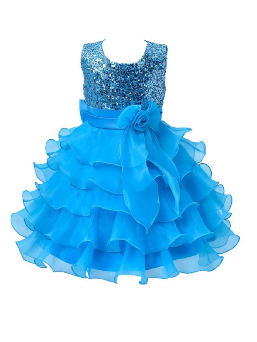 girls round neck sleeveless frock