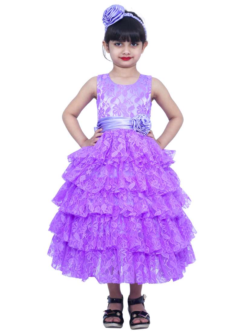 girls round neck sleeveless frock
