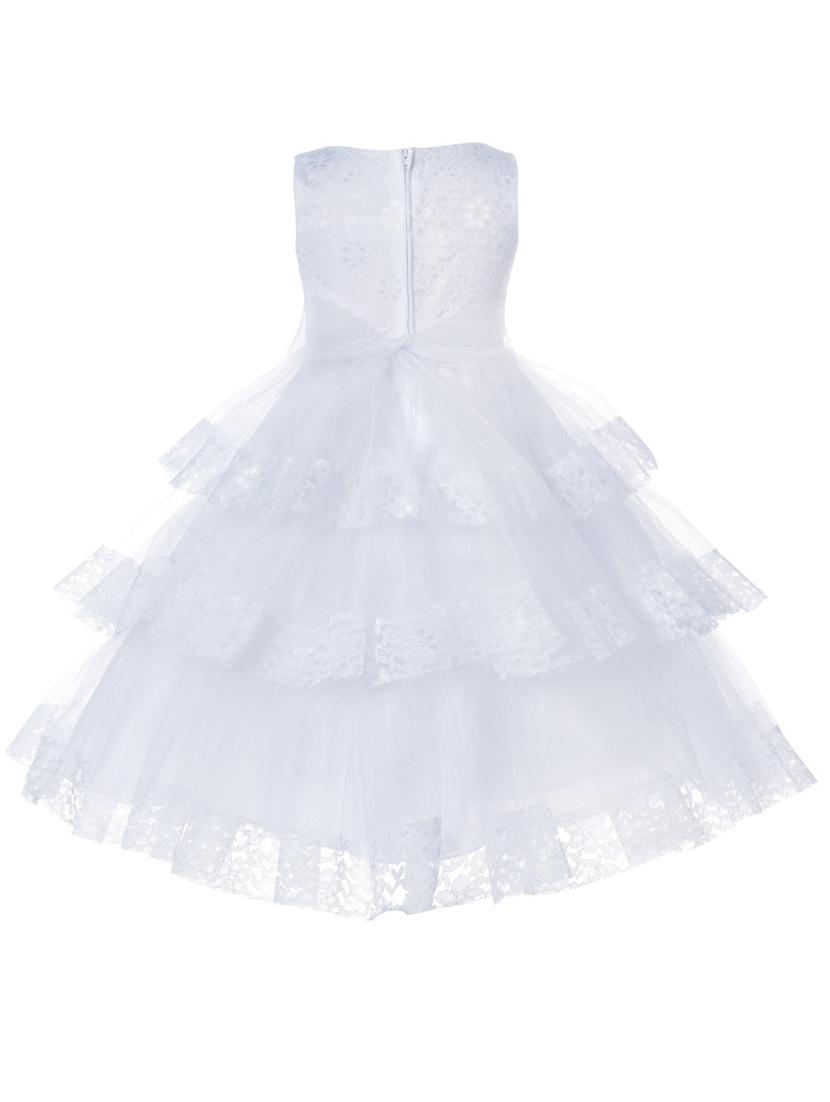 girls round neck embellished layered party gown - 18517152 - Standard Image - 1