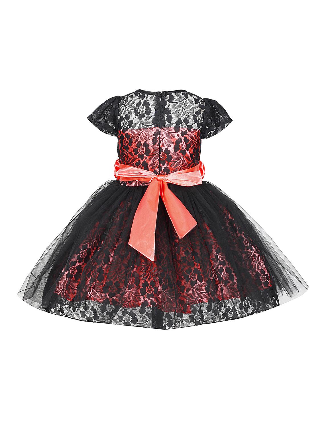 girls round neck short sleeves frock - 18517164 - Standard Image - 1