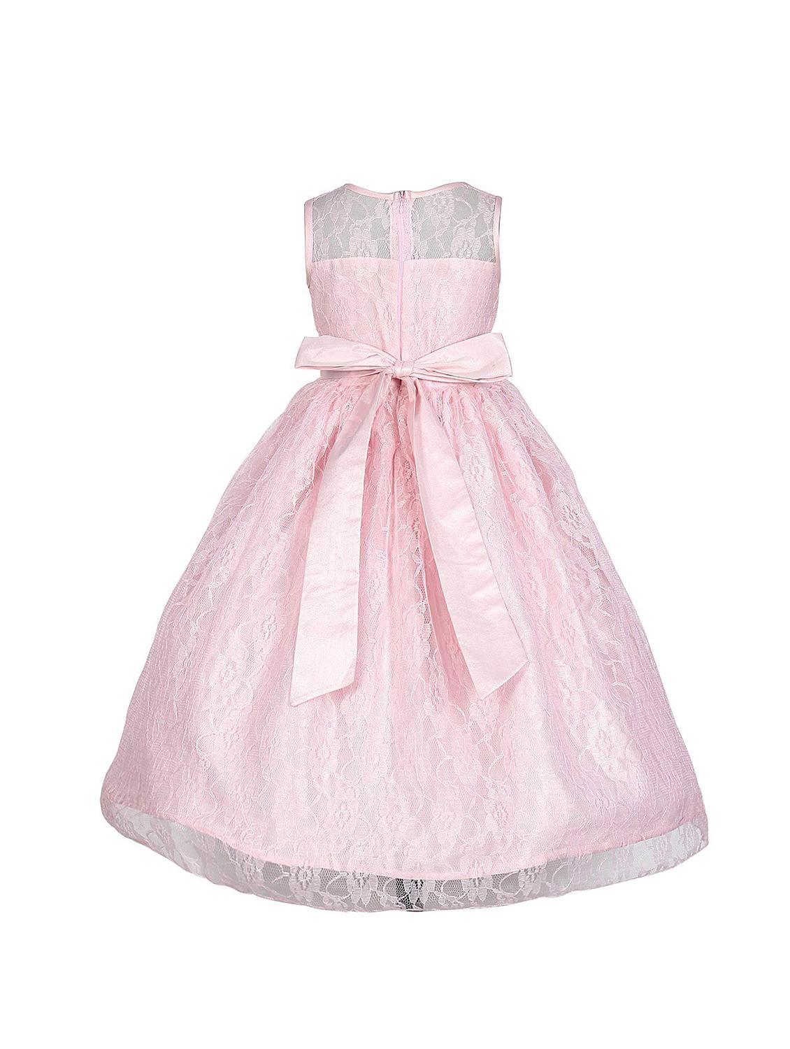girls round neck embellished flared party gown - 18517208 - Standard Image - 1