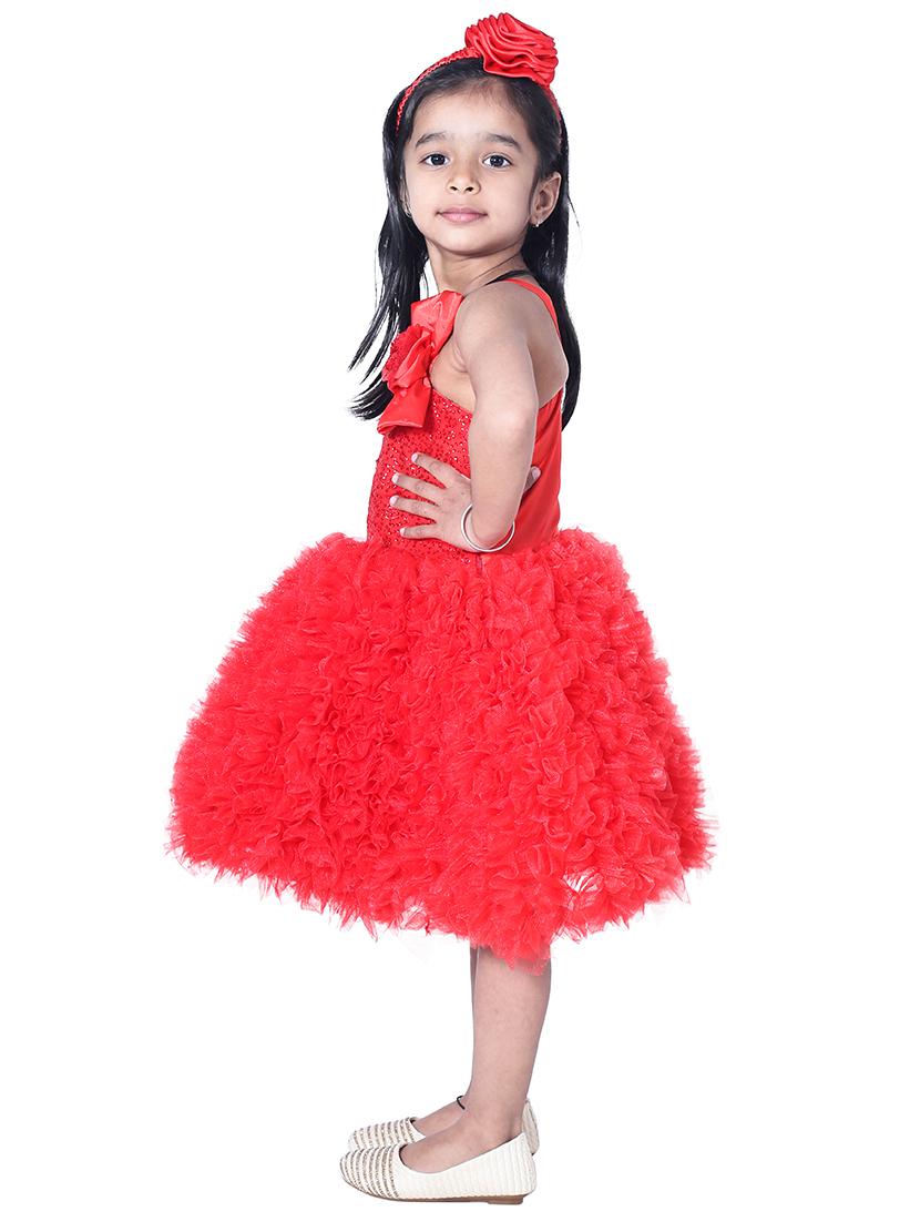 girls asymmetric neck sleeveless frock - 18517332 - Standard Image - 1