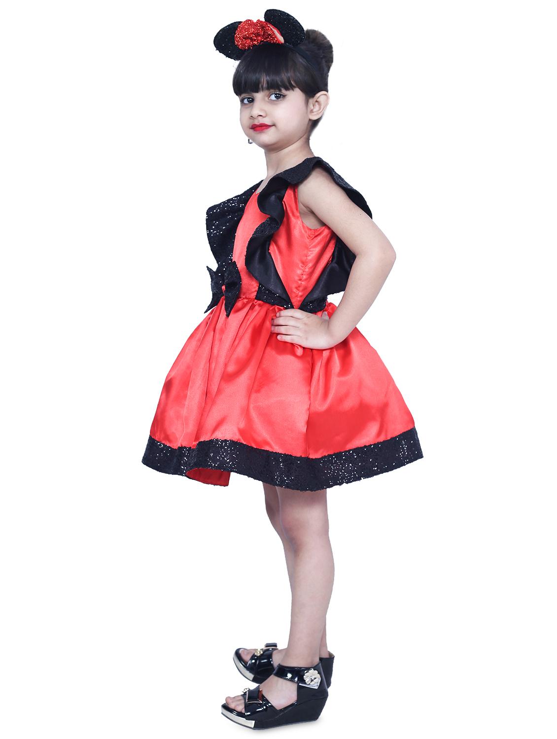 girls round neck short sleeves frock - 18517346 - Standard Image - 1