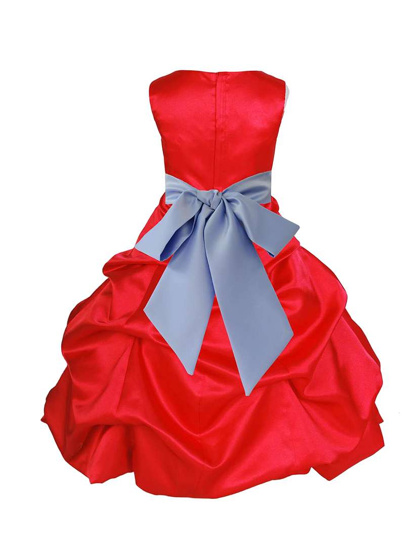 girls round neck solid layered party gown - 18517403 -  Standard Image - 1