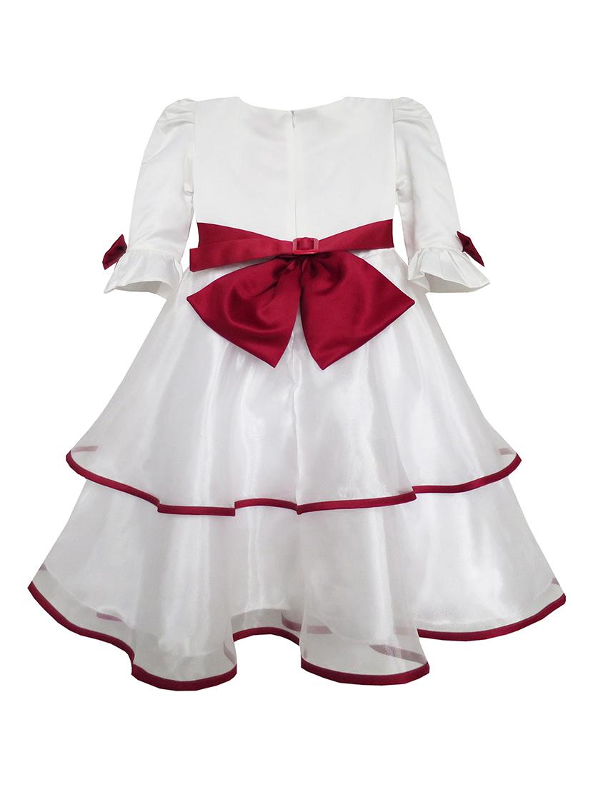 girls round neck three quarter sleeves frock - 18517416 - Standard Image - 1