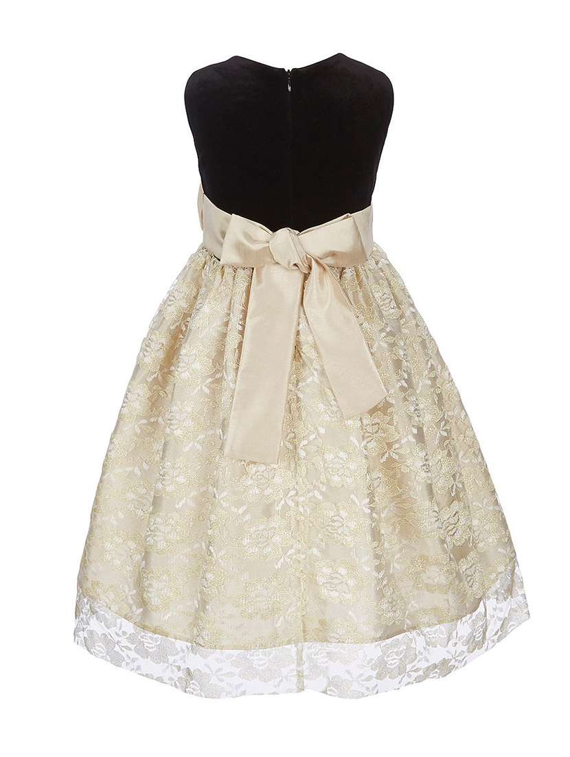 girls round neck embellished flared party gown - 18517420 -  Standard Image - 1