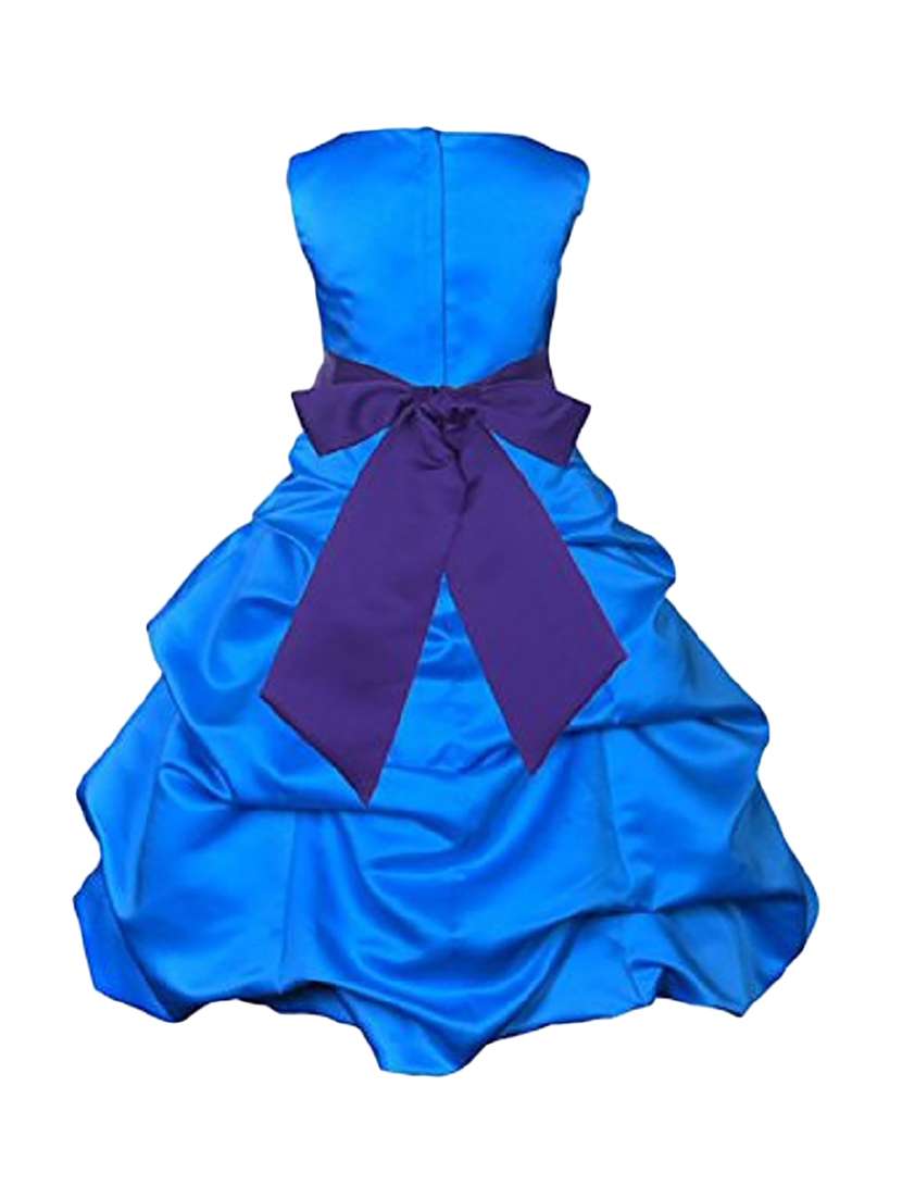 girls round neck solid layered party gown - 18517423 -  Standard Image - 1