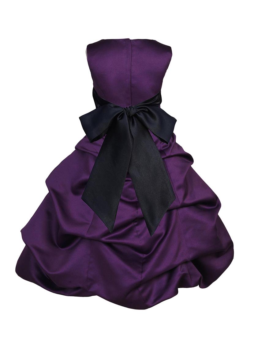 girls round neck solid layered party gown - 18517426 - Standard Image - 1