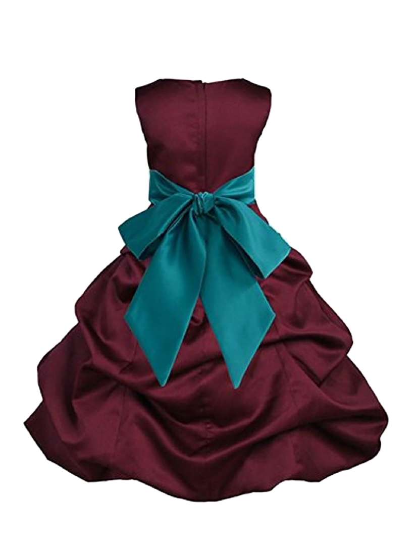 girls round neck solid layered party gown - 18517427 -  Standard Image - 1