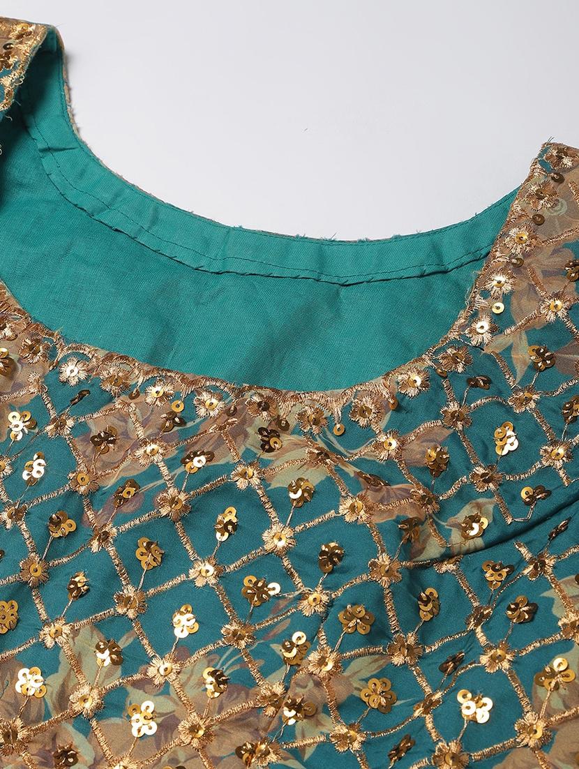 floral sequined lehenga and choli with dupatta - 18517574 - Standard Image - 4