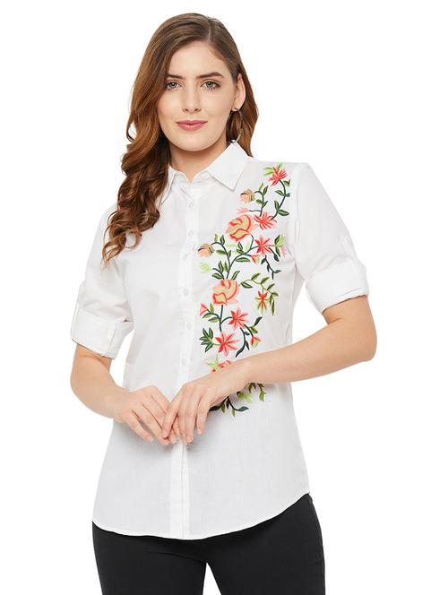 shirt collar embroidered regular shirt - 18517597 -  Standard Image - 0