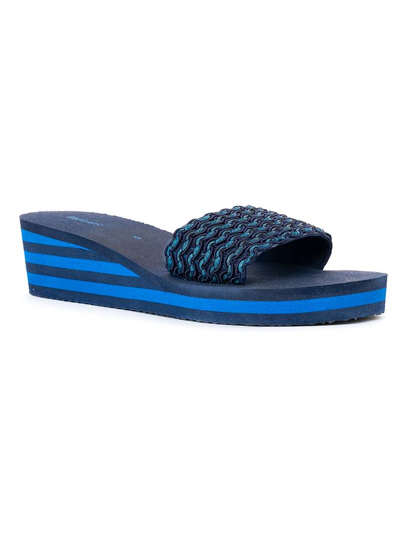 women navy slides flip flop