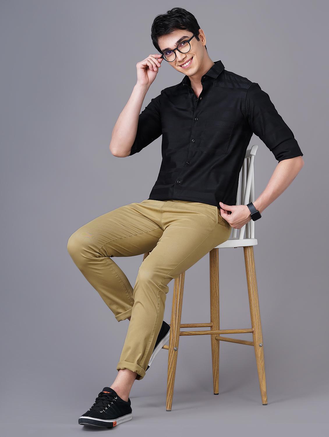 black striped casual shirt - 18518102 - Standard Image - 4
