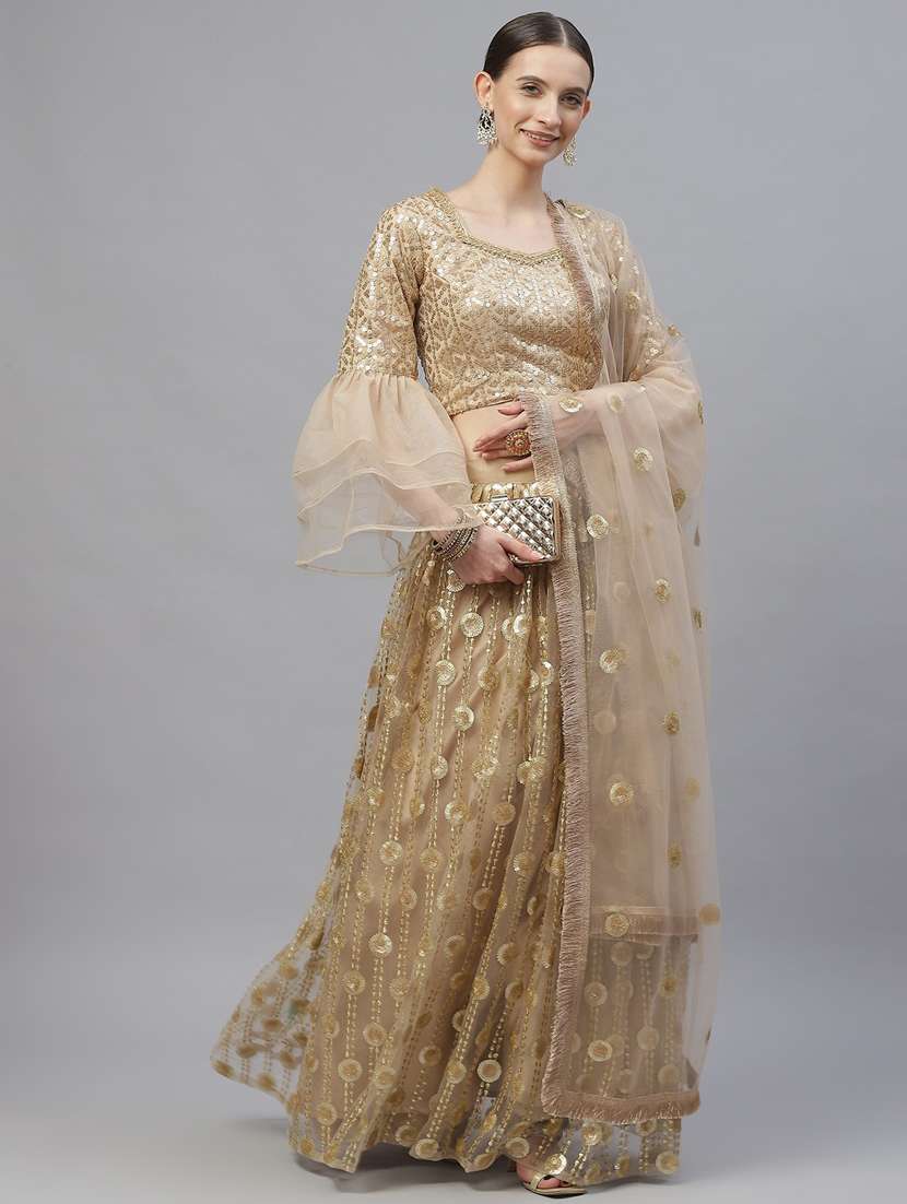 lehenga choli and dupatta with sequence work