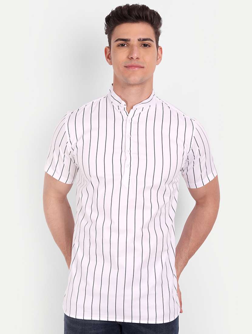 white striped short kurta