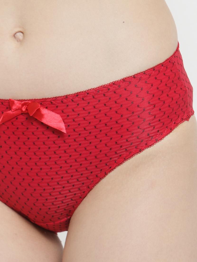 red printed hipster panty - 18519259 - Standard Image - 4