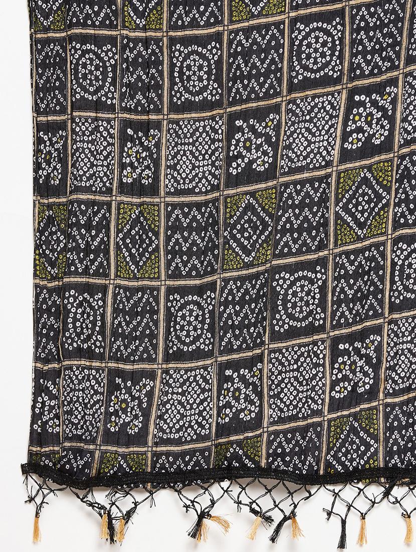 black bandhani print dupatta - 18519319 - Standard Image - 4