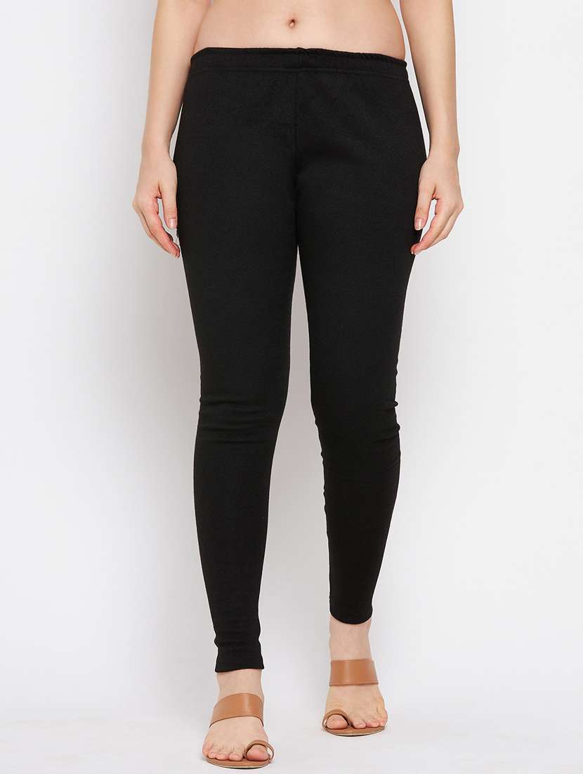 low rise solid woolen legging