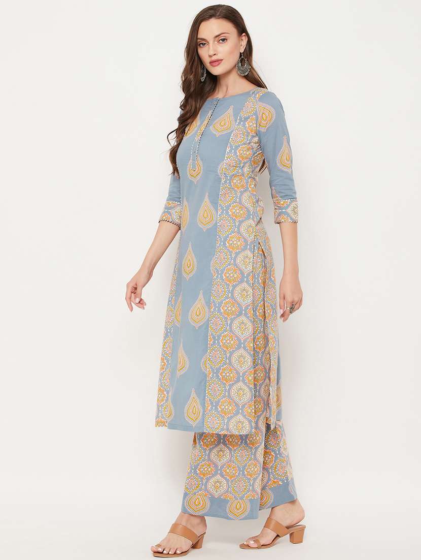 printed kurta palazzo set - 18519403 -  Standard Image - 1