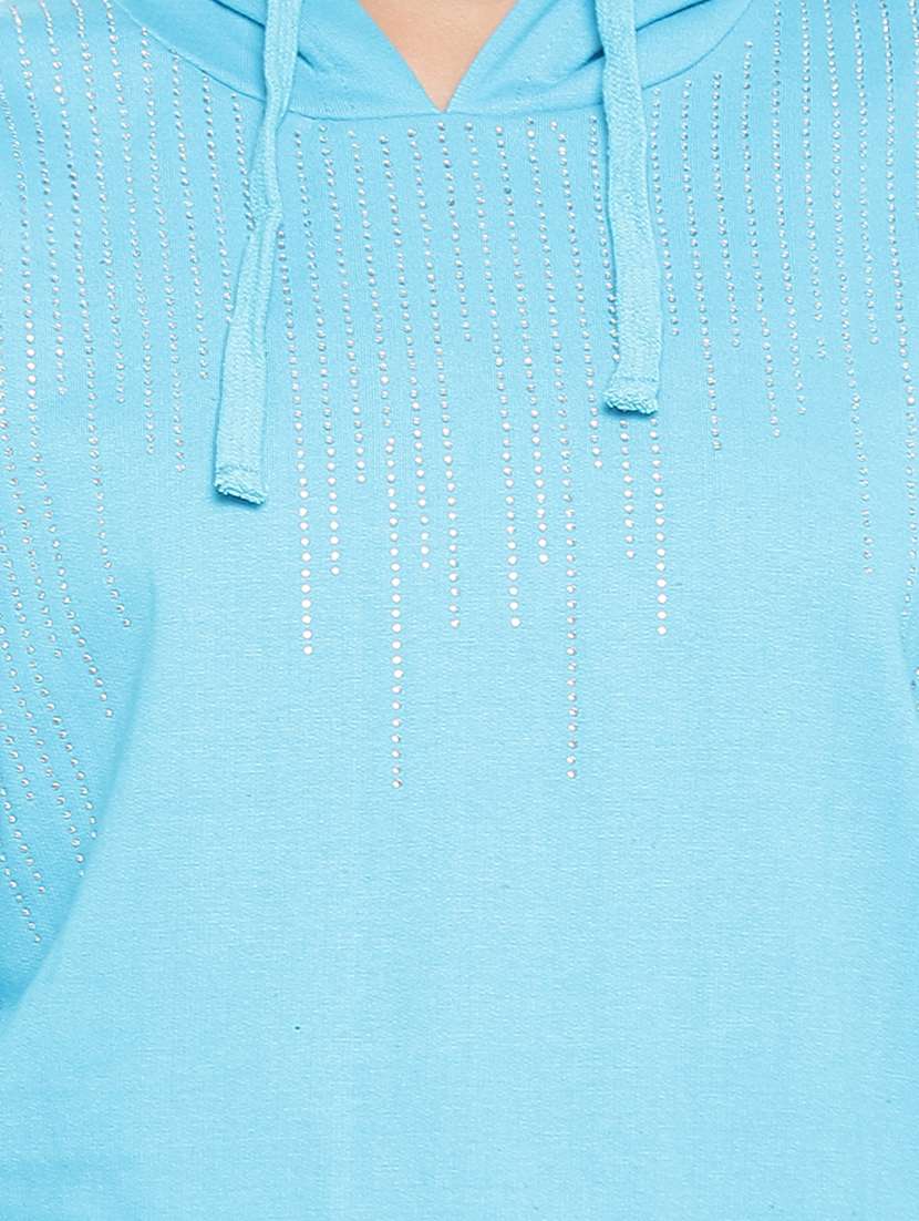 front print hood neck sweatshirt - 18519536 -  Standard Image - 4