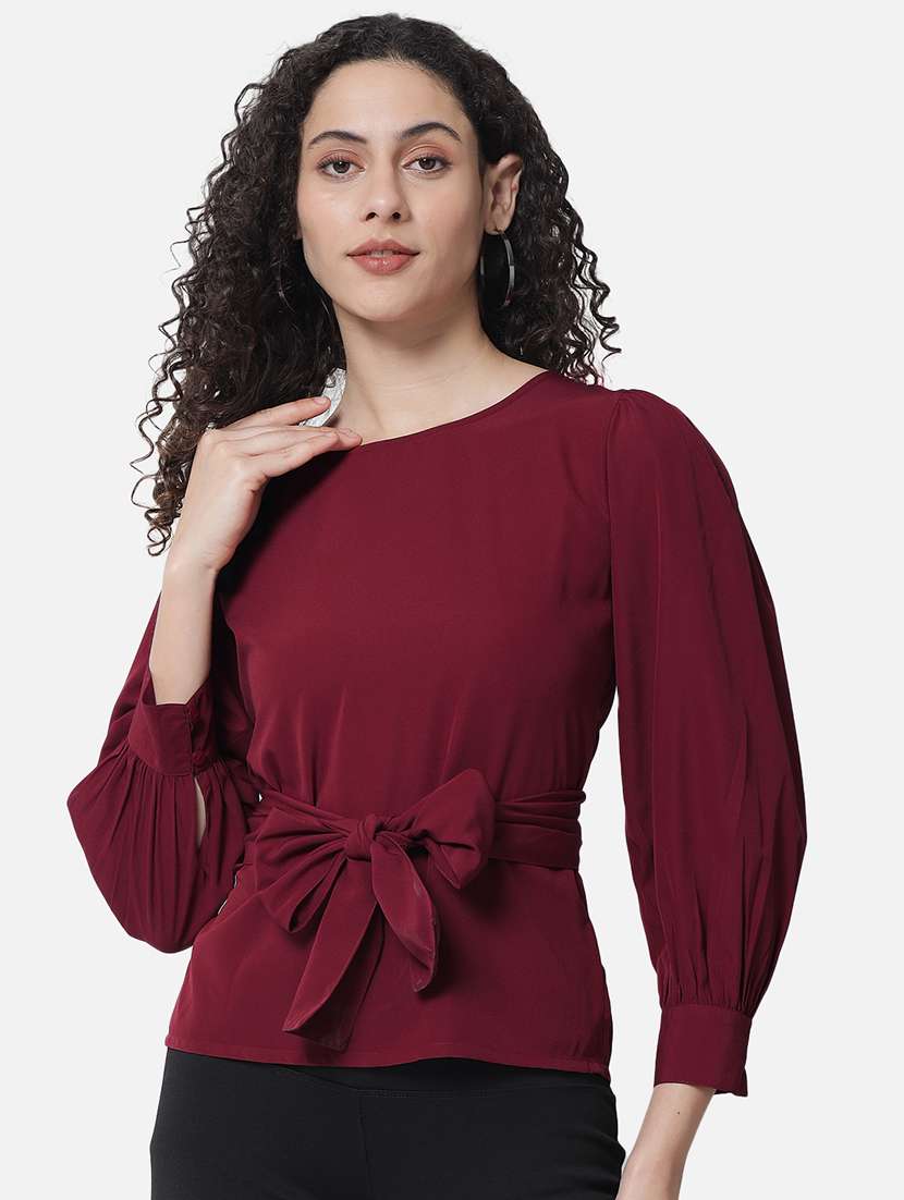 women's peplum round neck top