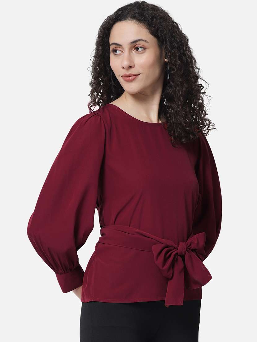 women's peplum round neck top - 18519543 -  Standard Image - 1