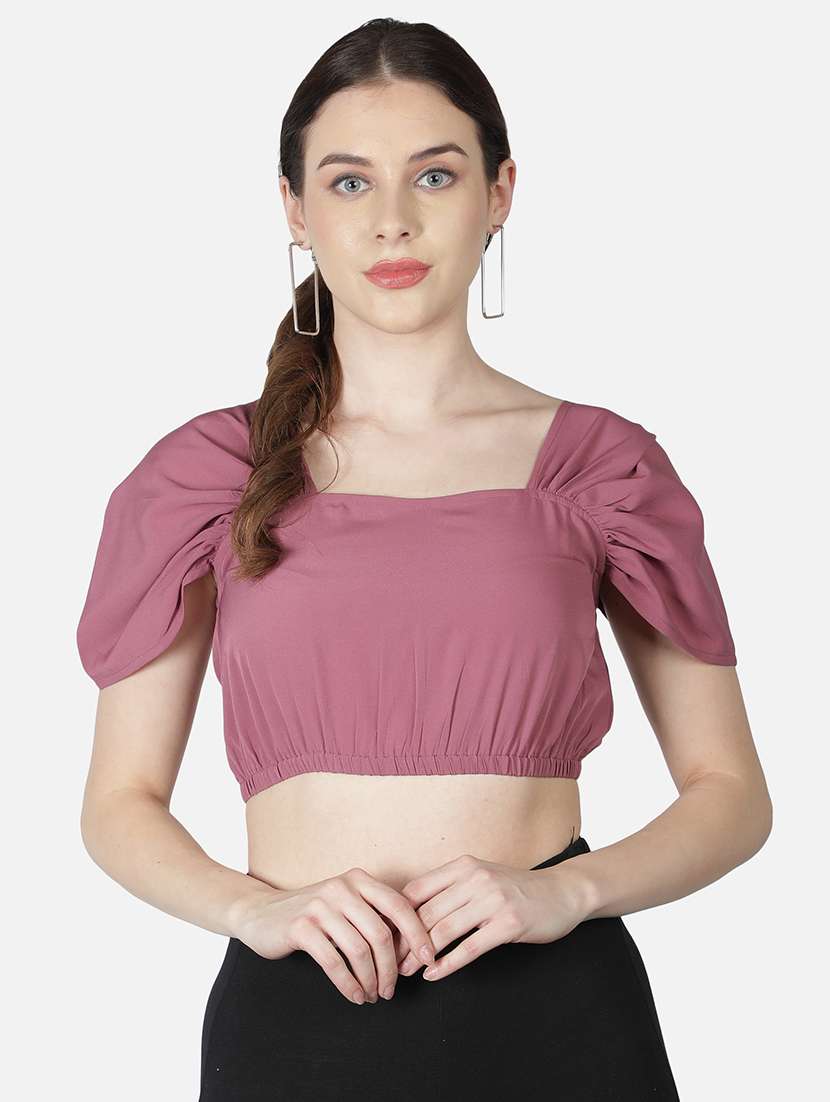 women's crop square neck top