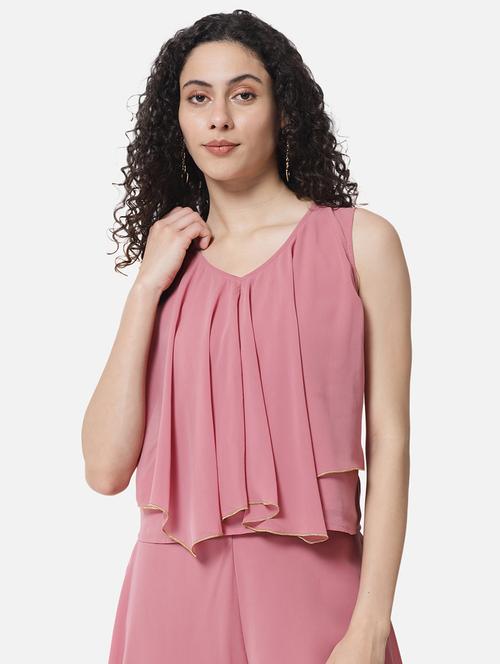 women's layered v neck top - 18519556 - Standard Image - 0