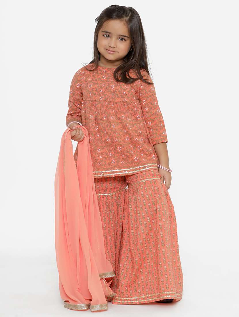 girl printed kurta sharara set 