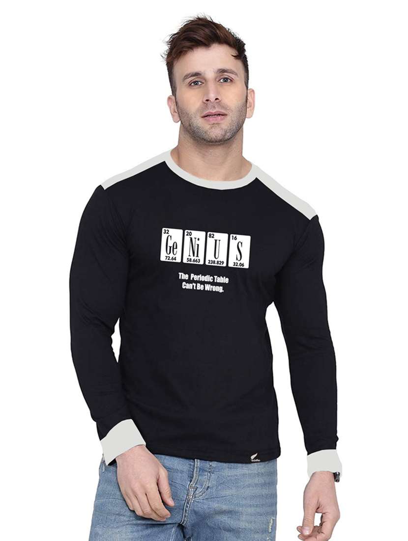 color blocked chest print t-shirt