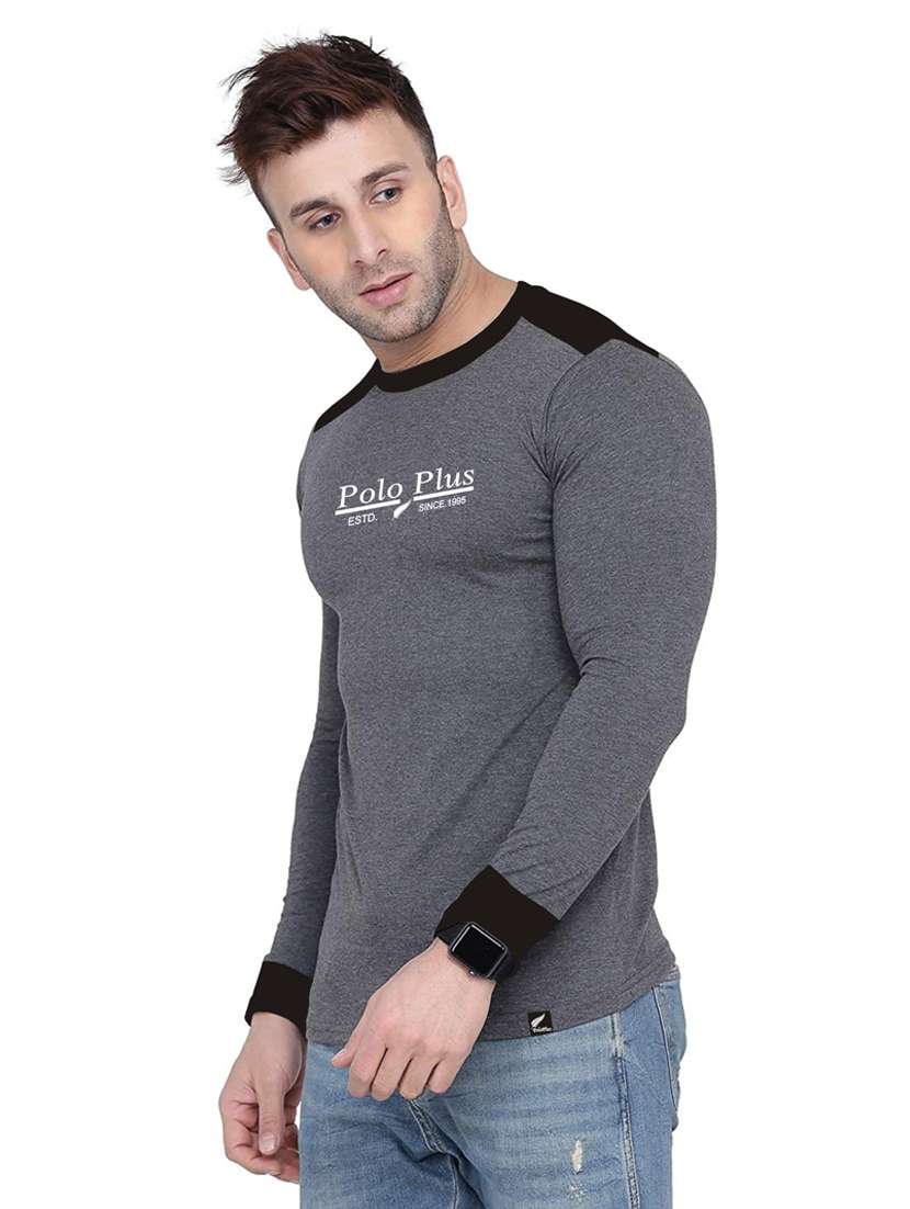 Color Blocked Chest Print T Shirt