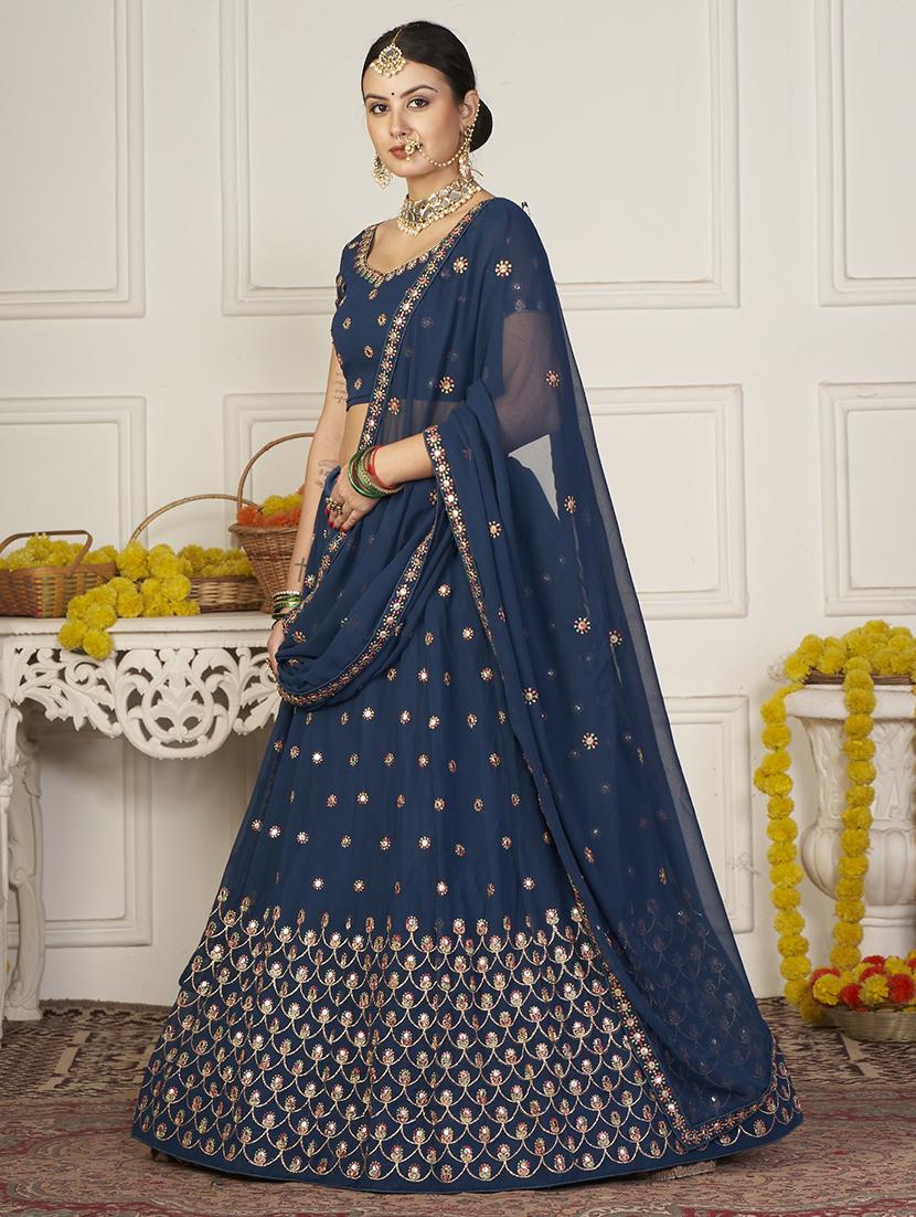 embroidered semi-stitched lehenga choli with dupatta - 18520170 -  Standard Image - 1