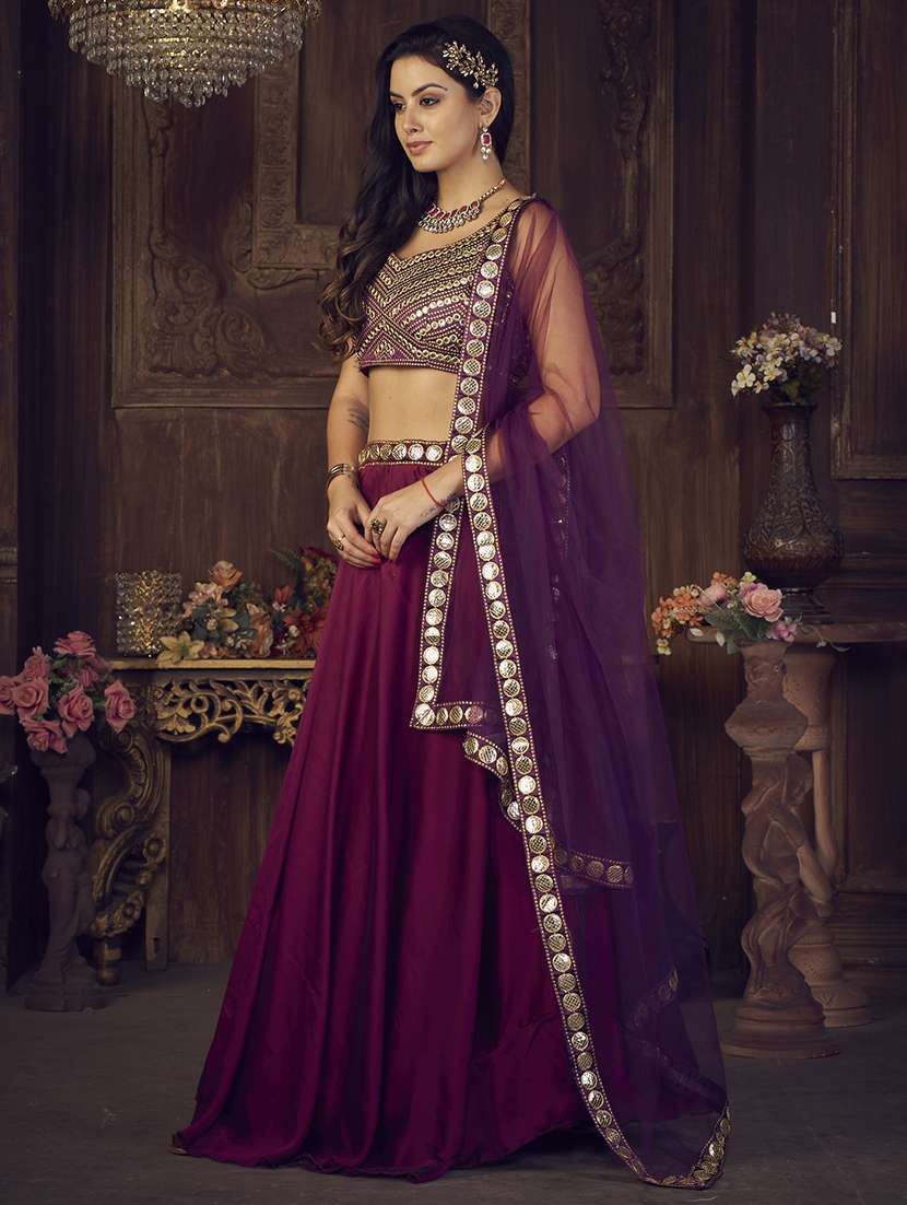 embellished semi-stitched lehenga choli with dupatta - 18520180 -  Standard Image - 1