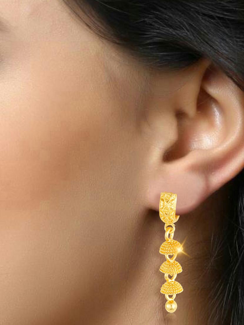 gold plated drop earring - 18520218 - Standard Image - 1